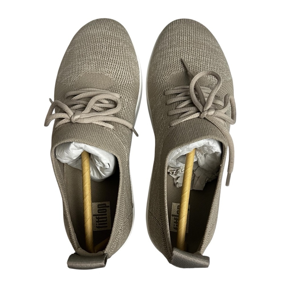 FitFlop F-Sporty Uberknit Lace Up Lightweight Comfort Sneakers Dark Taupe Size 5 - Picture 5 of 9